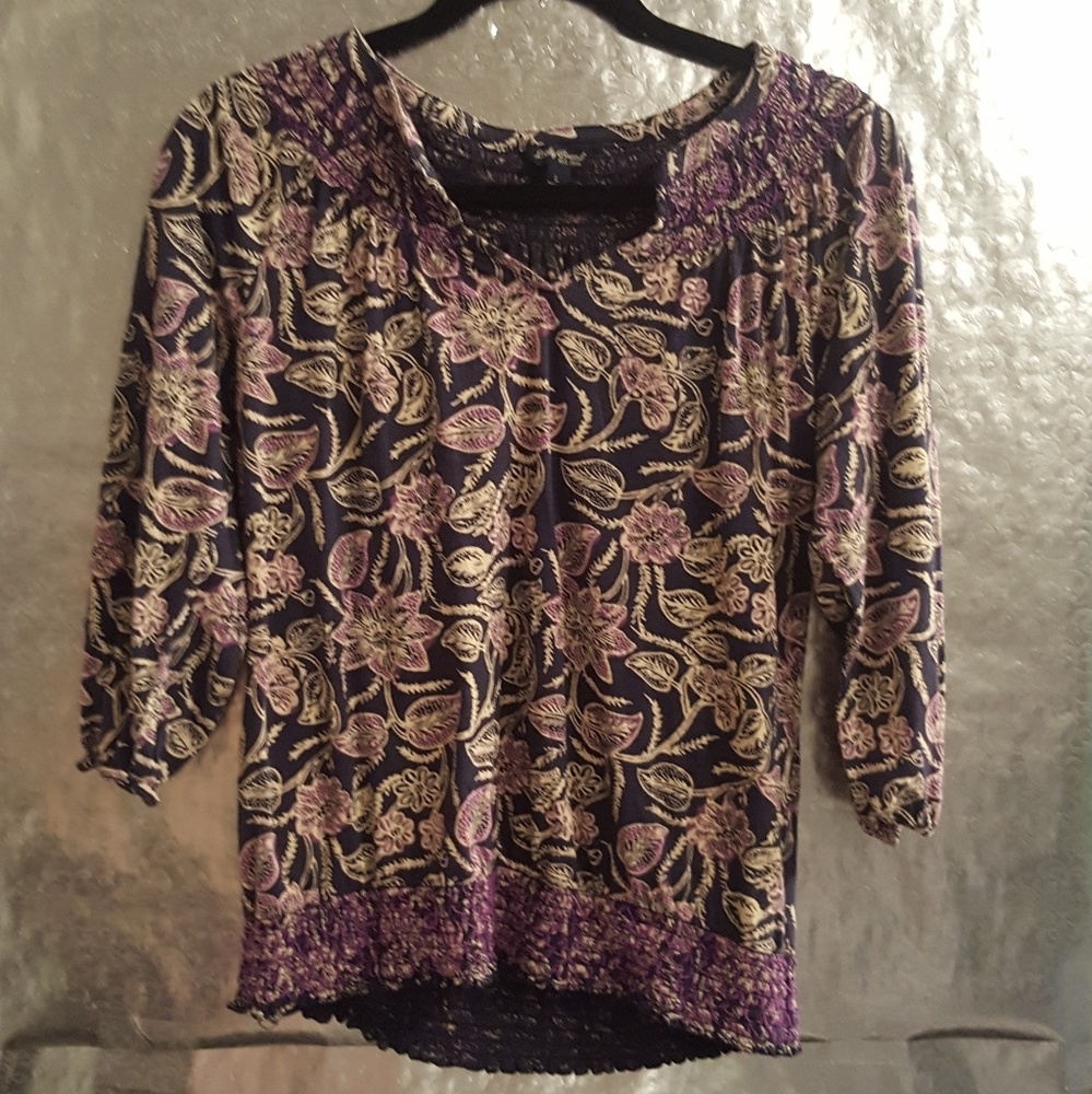 Lucky Brand Floral Boho Blouse
